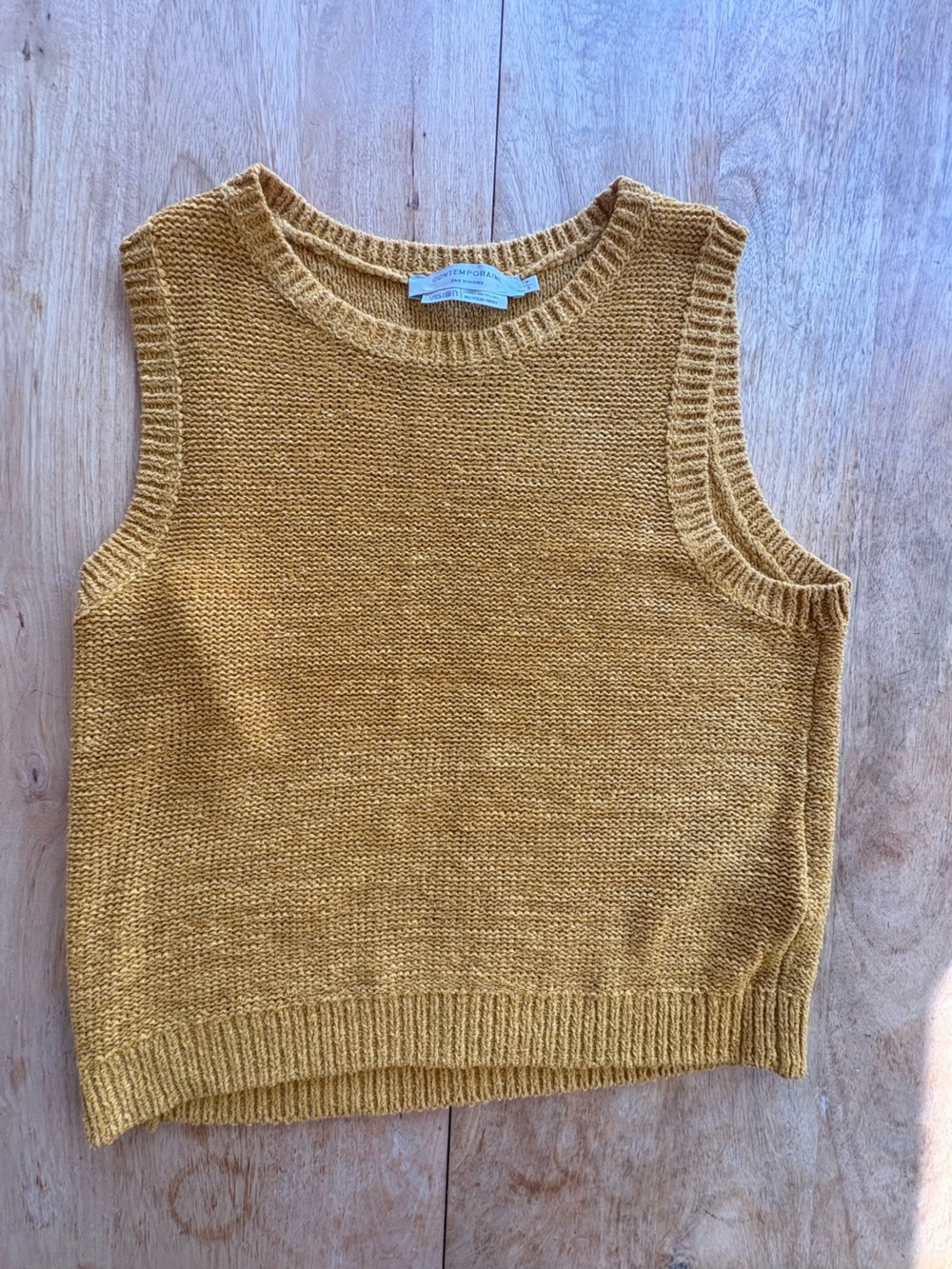 Contermporaine- Simons - Mustard Crewneck Knit Sweater - Women - Small